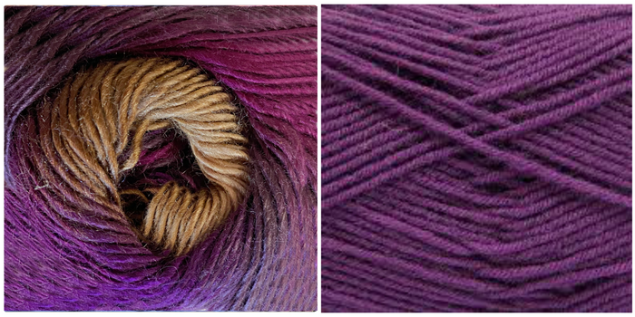 (100% Acrylic) PURPLE + LUPINE Embossed Natura Gloves KIT
