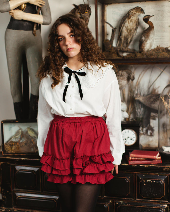 100% Cotton Bloomers in Carmine Rose
