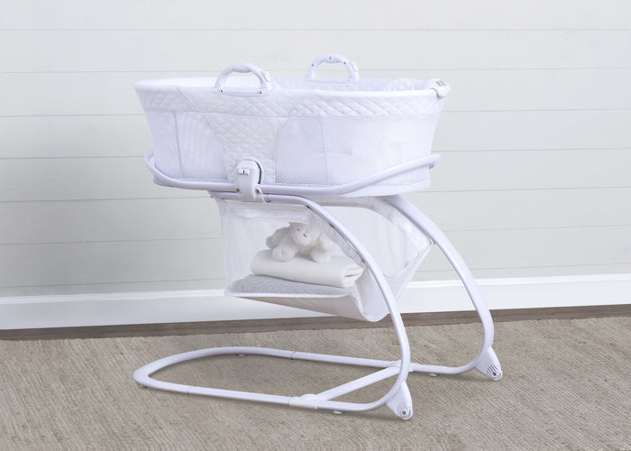 2-in-1 Moses Basket Bedside Bassinet Sleeper White (100)