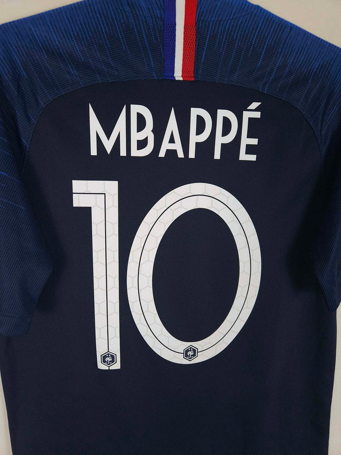 2018-19 France Home Shirt Mbappe #10 - detailed view