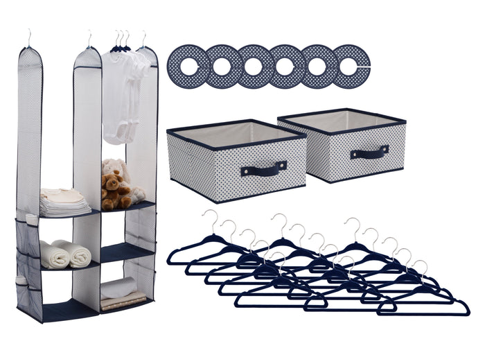 Delta Children Navy (417) 48-Piece Nursery Storage Set (SS2056), Silo, d2d