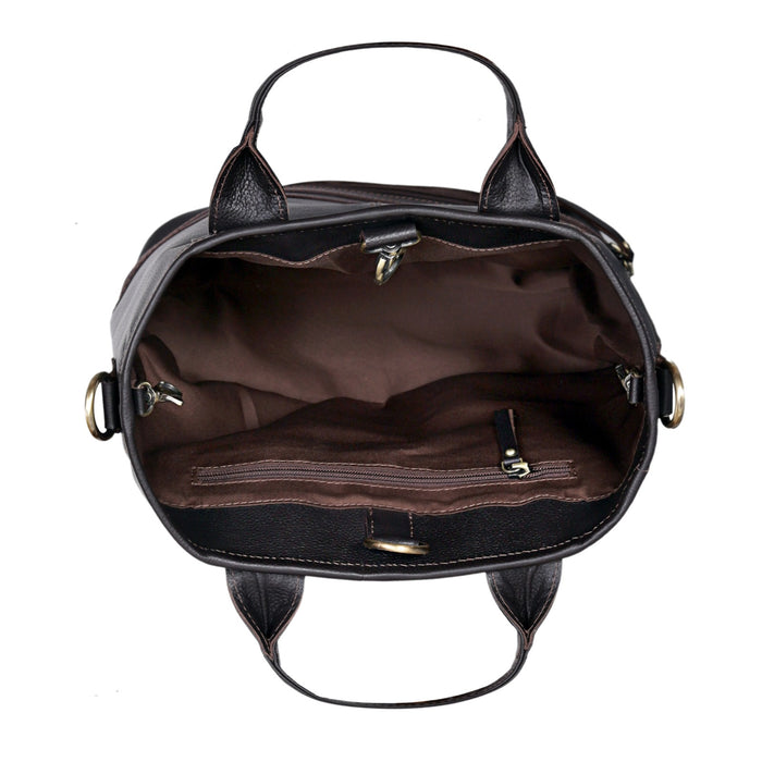 3-in-1 Convertible Leather Backpack Tote Handbag
