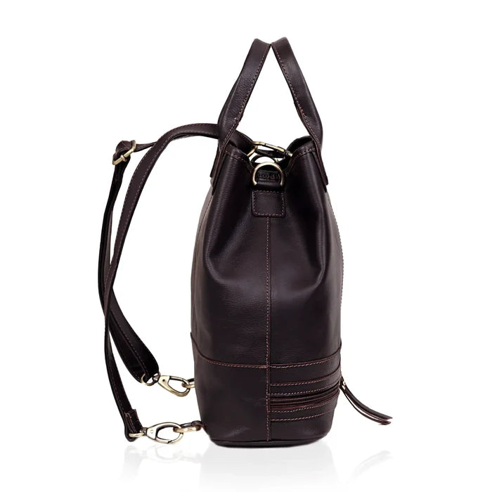 3-in-1 Convertible Leather Backpack Tote Handbag