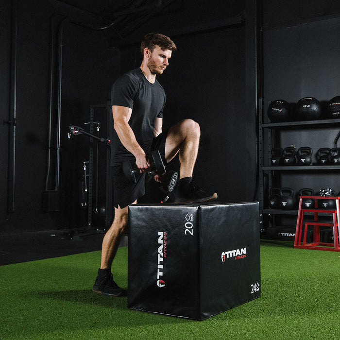 3-in-1 Soft Foam Plyometric Box – 20 inch x 24 inch x 30 inch