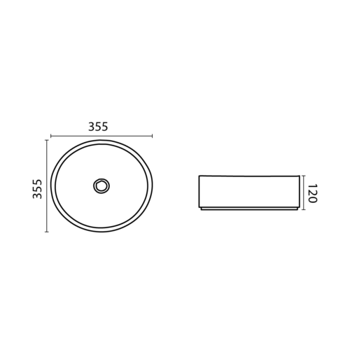 Round Gloss White 355 x 355 x 120mm Above Counter Basin By Indulge® - Acqua Bathrooms