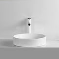 Infinity | Fluted Matte White Round Above Counter Basin - Acqua Bathrooms