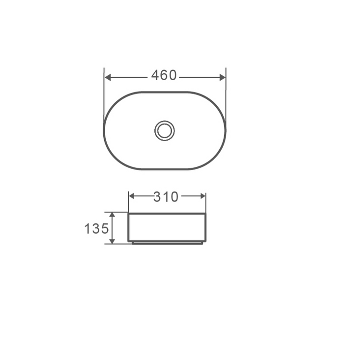 460mm Oval Matte Black Above Counter Basin - Acqua Bathrooms