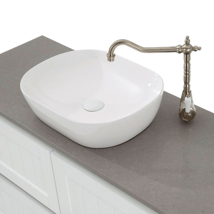 Rectangle Gloss White 460 x 320 x 135mm Above Counter Basin By Indulge® - Acqua Bathrooms