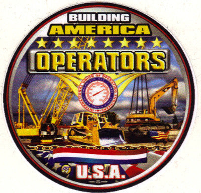 5 Operating Engineers Full Color Hardhat Stickers BW9