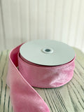 Pink 2.5 x 10yd Deluxe Velvet Satin Back Ribbon