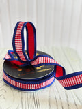 JME Taffeta Mini Checks Dupion DBL Fused Blue