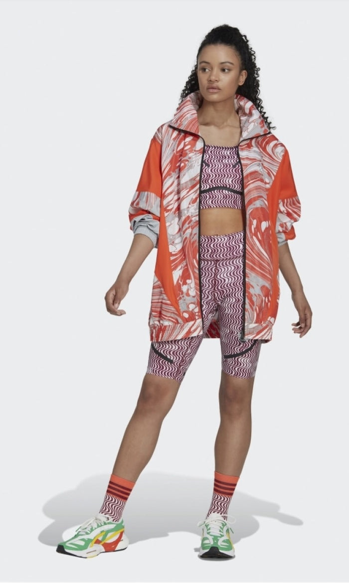 Adidas by Stella McCartney Orange Printed Loose Fit Jacket HI6065