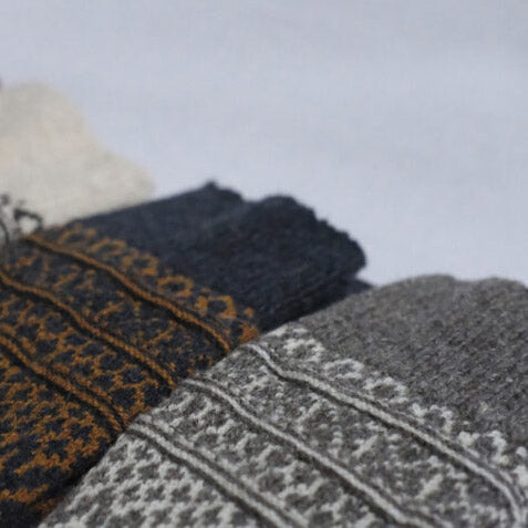 Adults Wool Jacquard Socks - Grey