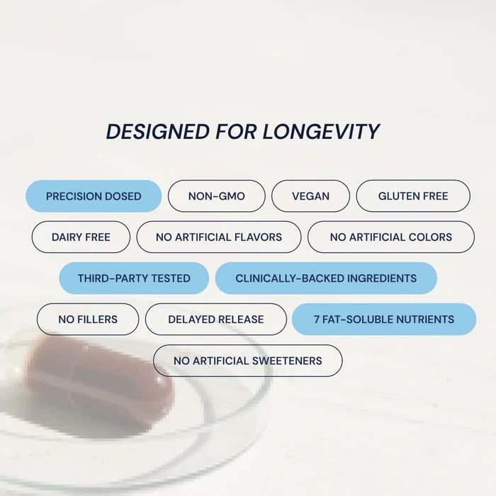 Product label with health benefits on a white background