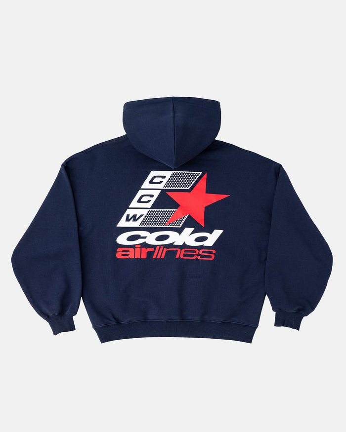 AIRLINES HOODIE MARINE BLUE - COLD CULTURE