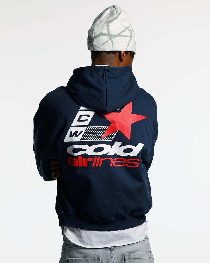 AIRLINES HOODIE MARINE BLUE - COLD CULTURE