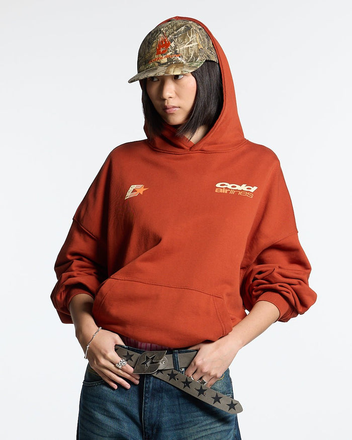 AIRLINES HOODIE RED CLAY - COLD CULTURE