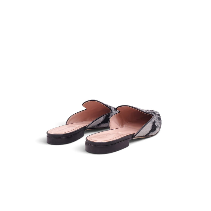 ALBERTA FERRETTI SILVER AND BLACK FLATS - SIZE 38