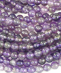 Amethyst Beads, 4mm natural round beads  -15.5 inch strand