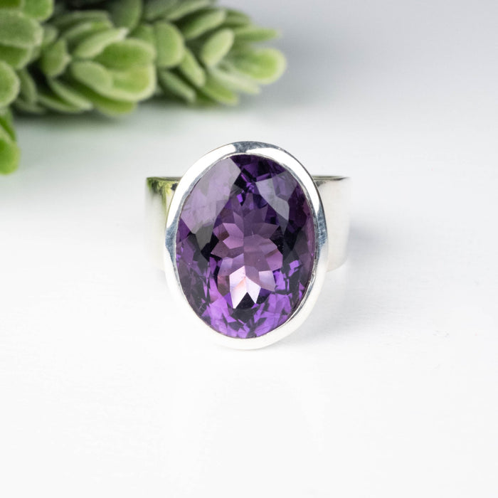 Amethyst Ring 16x12mm Size 8 - InnerVision Crystals