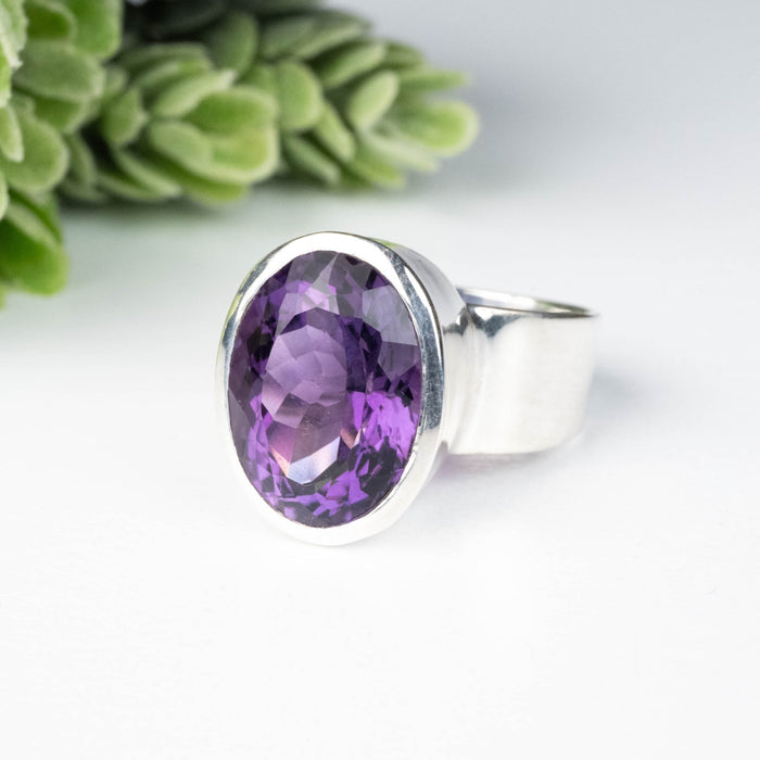 Amethyst Ring 16x12mm Size 8 - InnerVision Crystals