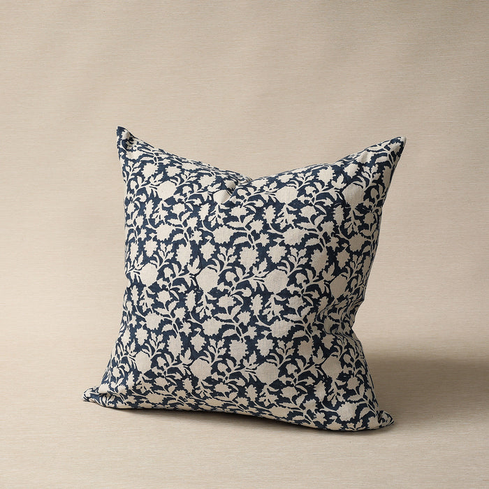 Amna 22" Indigo Blockprinted Pillow