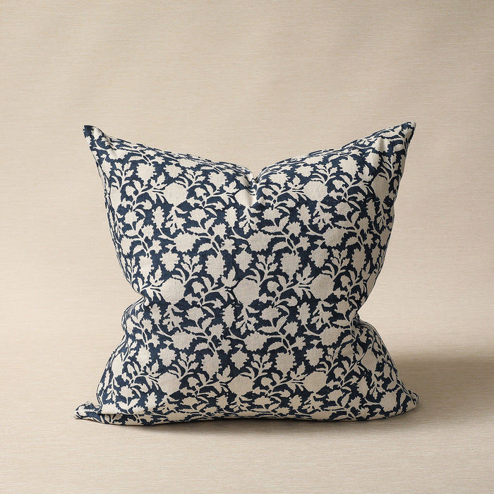 Amna 22" Indigo Blockprinted Pillow