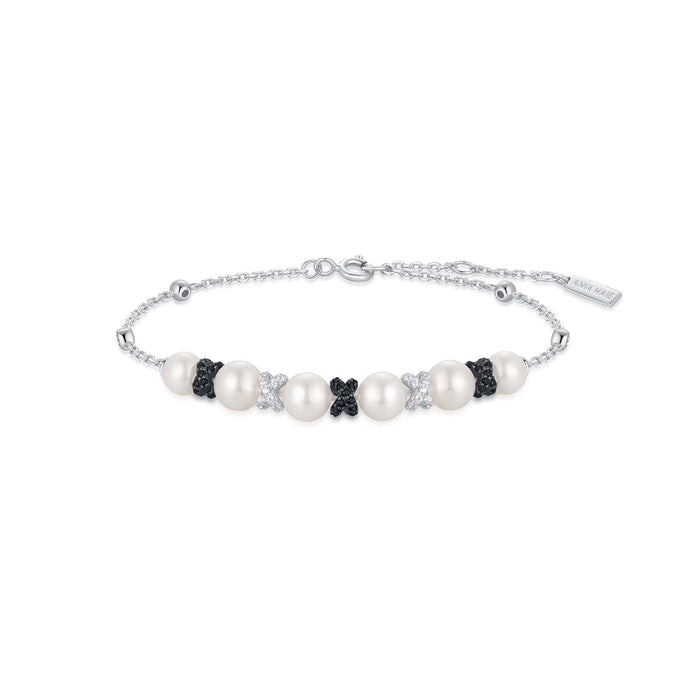 Ania Haie Two-Tone Sparkling Braided Shell Pearl Bracelet
