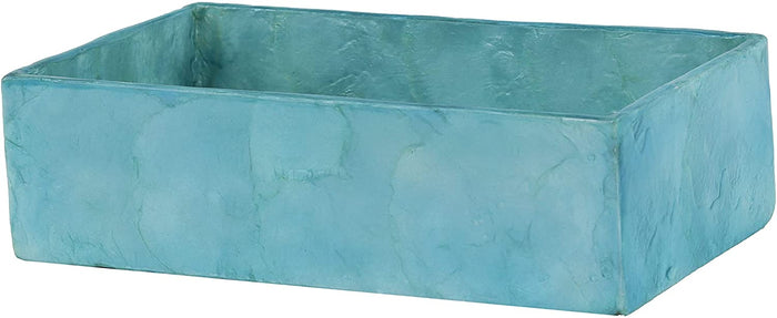 Aqua Blue Capiz Napkin Holder - Guest Towel