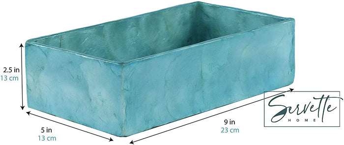 Aqua Blue Capiz Napkin Holder - Guest Towel