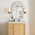 Arched Matte Black 600 x 900 Framed Mirror - Acqua Bathrooms