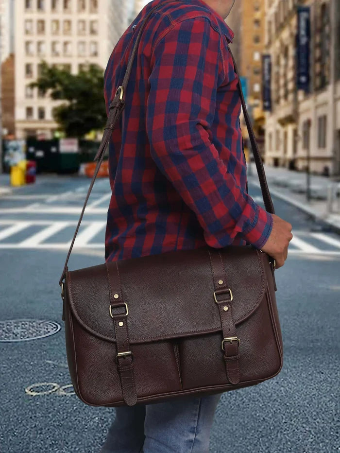 Athena Leather Messenger
