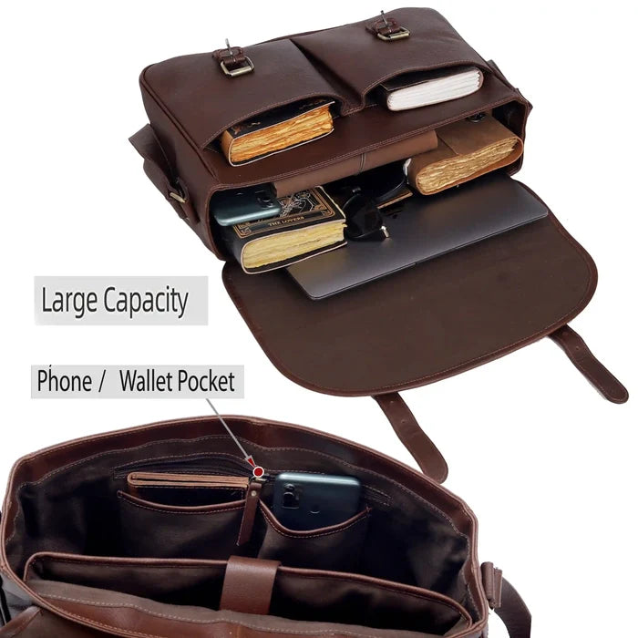 Athena Leather Messenger