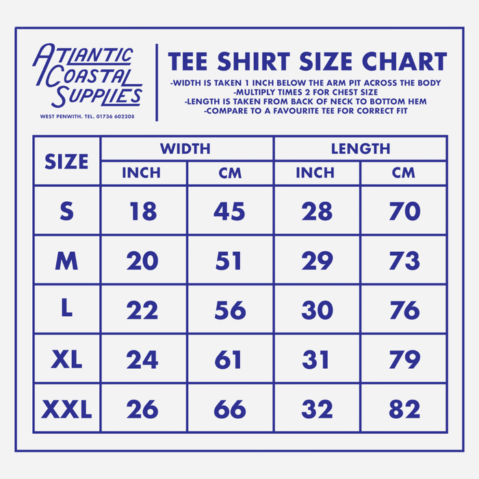 Atlantic Coastal Supplies Mackerel Short Sleeve T-Shirt - White