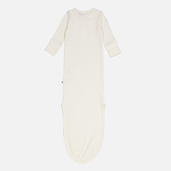 Baby Cotton Rib Knot Gown - Balsam Cream