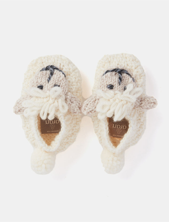 Baby Shepley Aran Booties - White #color-white