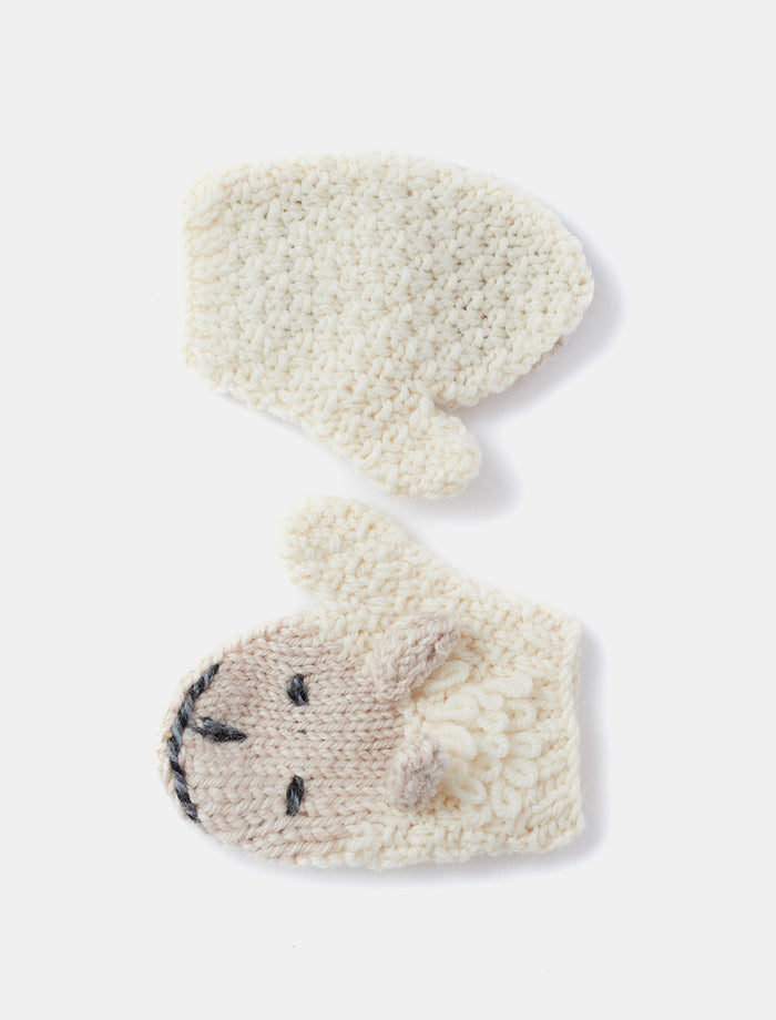 Baby Shepley Aran Mittens - White #color-white