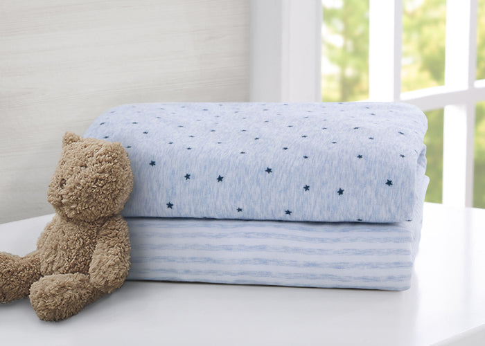 SA8001GP 2242 crib sheets blue melange lifestyle 01