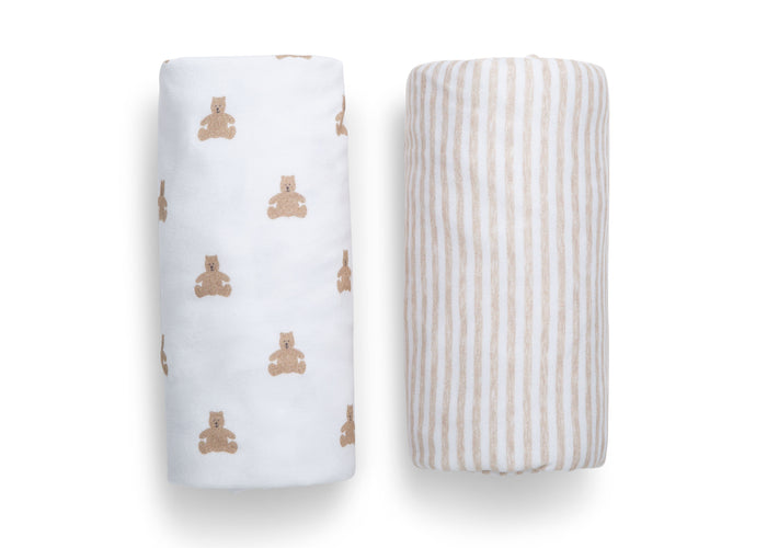 Tan Teddy Bears & Stripes (2407)