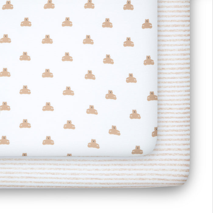 Tan Teddy Bears & Stripes (2407)