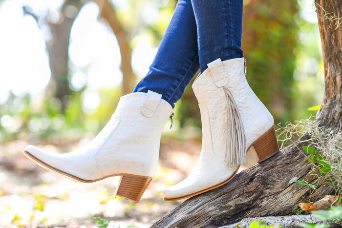 Bali Pearl Fringe Bootie