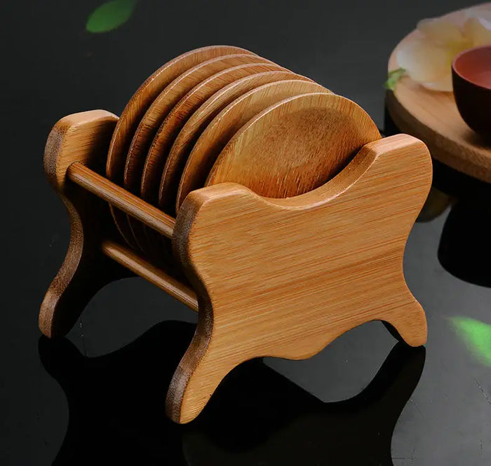 Bamboo Coaster Tea Cup Mat / Coaster and Stand - King Tea Mall