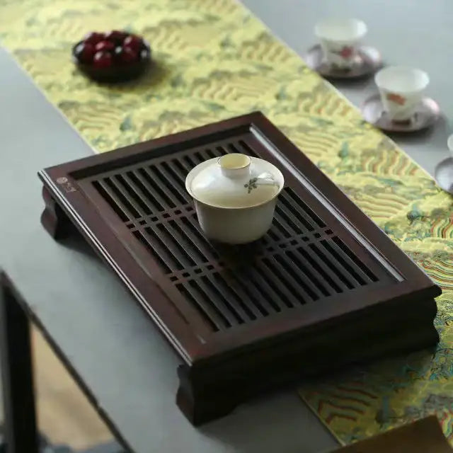 Bamboo Tea Tray with Plastic Water Tank  L37*W26*H7cm - King Tea Mall