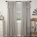 Barn Gray & White TIcking Long Panel Curtains-Lange General Store