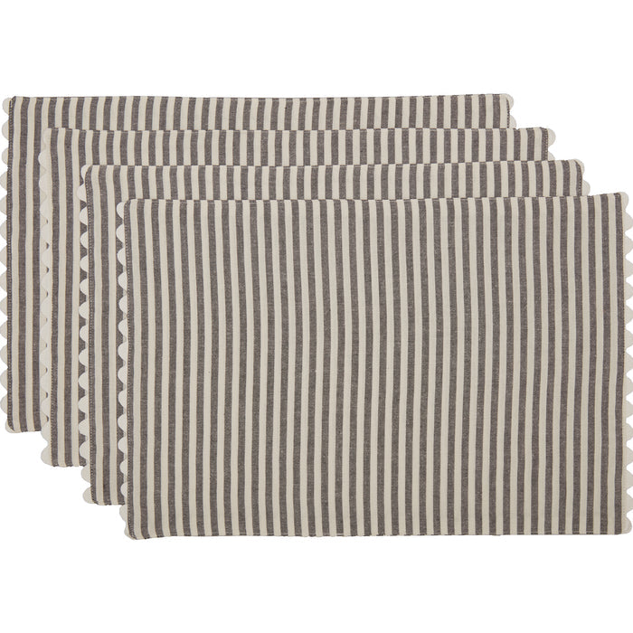 Barn Gray & White Ticking Placemat Set of 4-Lange General Store