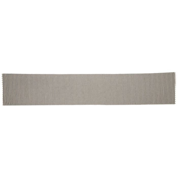 Barn Gray & White Ticking Table Runner 72"-Lange General Store
