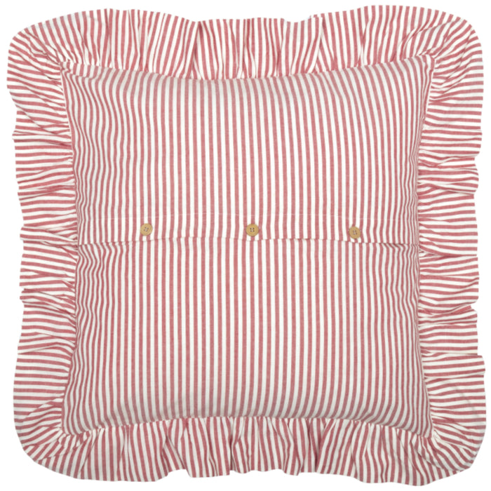 Barn Red & White Ticking Euro Sham-Lange General Store