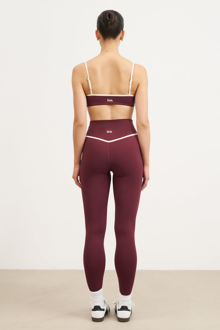 Base Contrast Trim Cami Bra - Merlot/Tofu