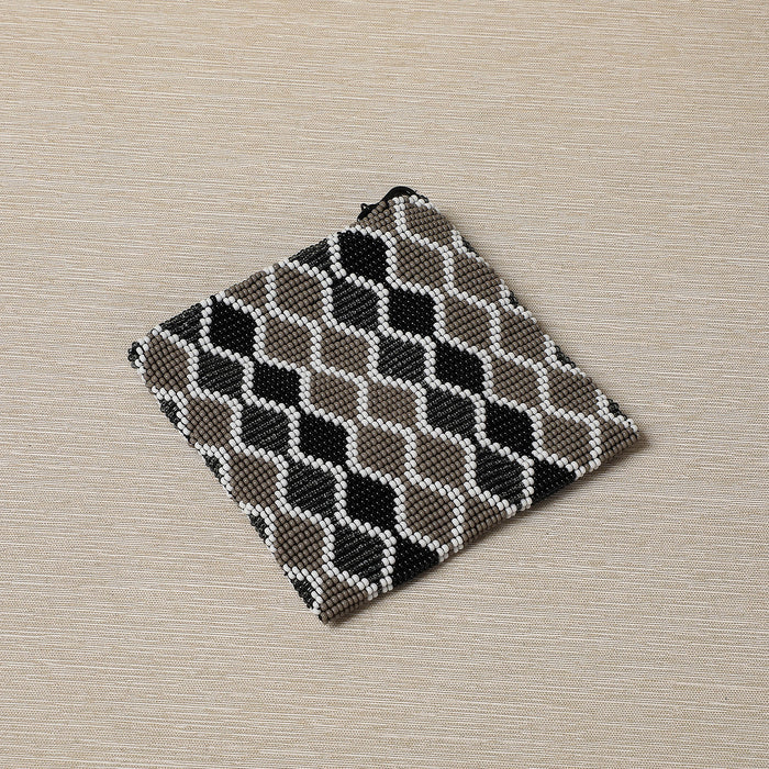 Beaded square coin purse
