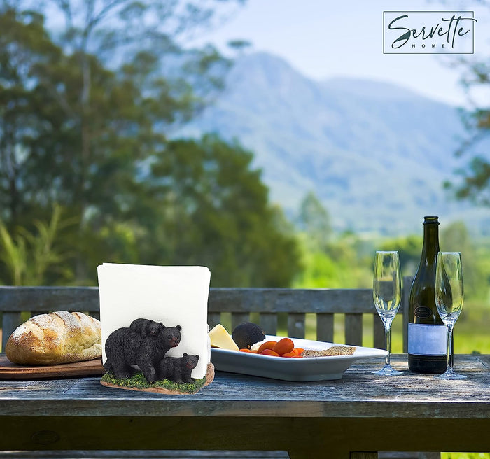 Bear and Cubs Salt and Pepper and Napkin Holder